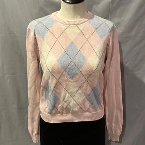 Brandy Melville, pink, argyle sweater